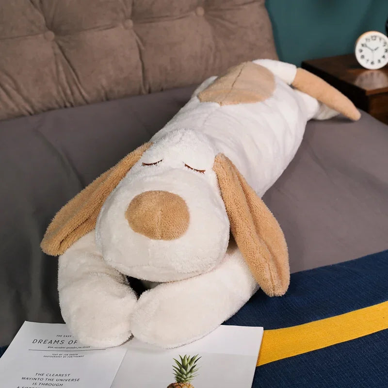 Oreiller xxl en peluche chien blanc