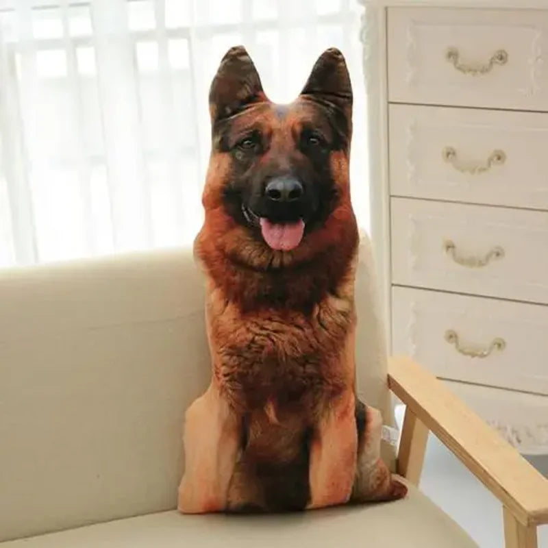 Oreiller en peluche chien berger allemand