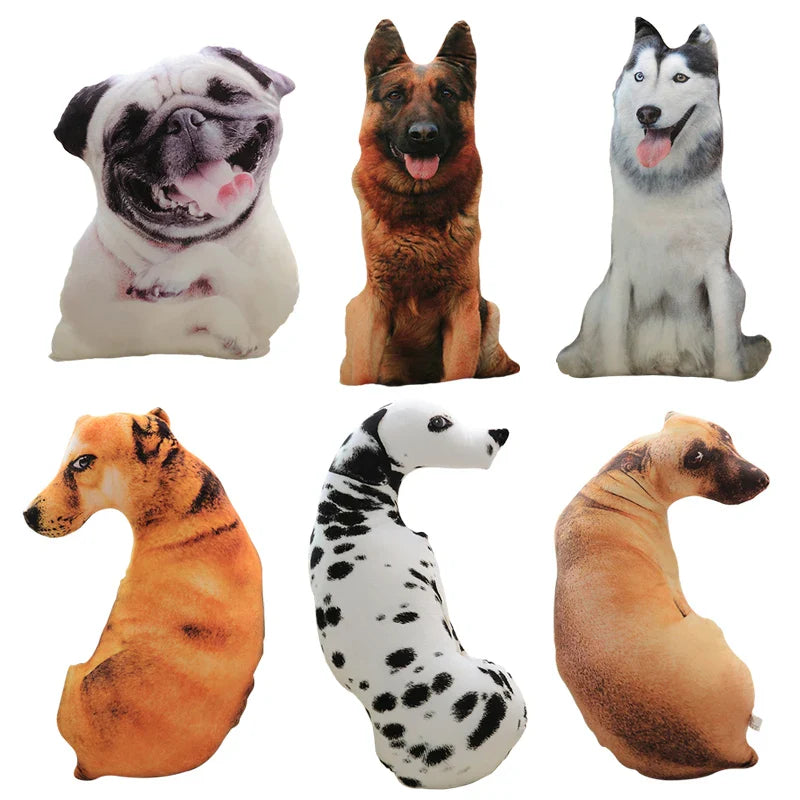 Les six oreillers en peluches chiens Image