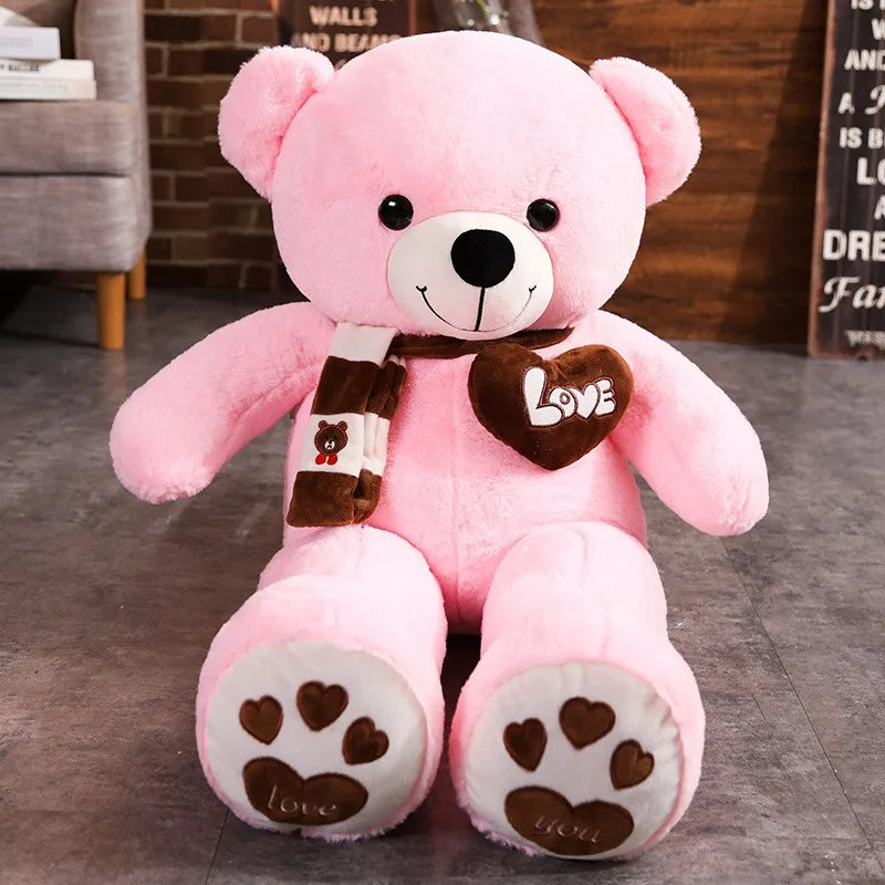 Ours rose en peluche géant 
