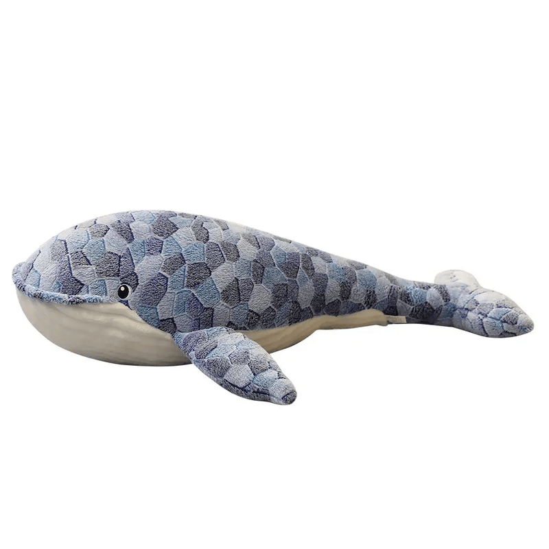 Peluche baleine écaille en peluche sur fond blanc