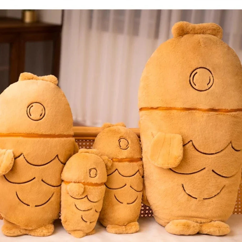 Quatre peluches chats en Taiyaki