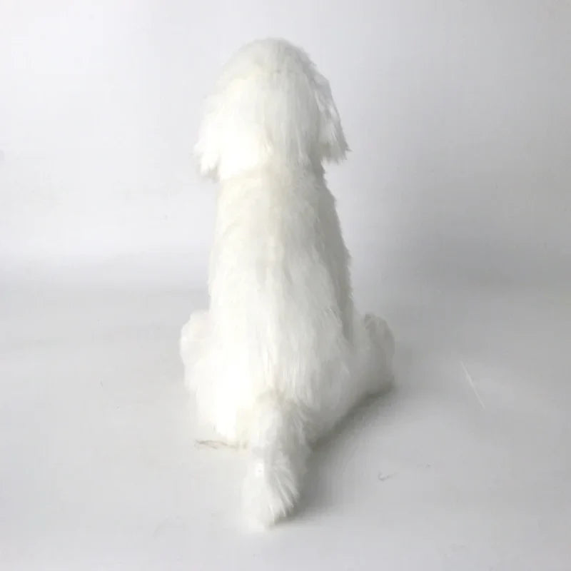 Peluche chien Bichon de dos