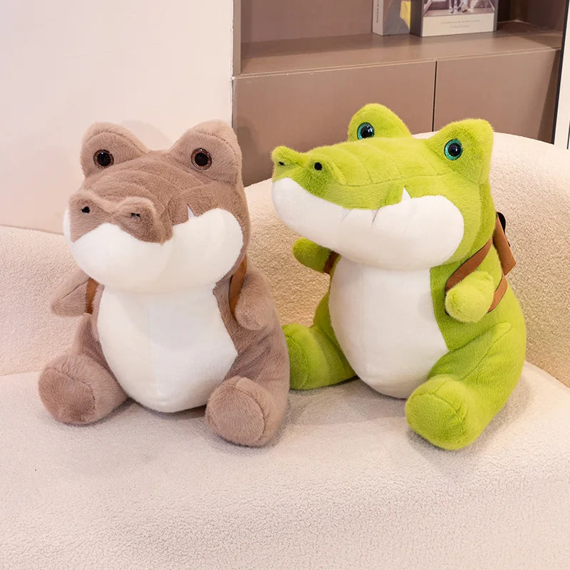 Deux peluches écolier sur un canapé
