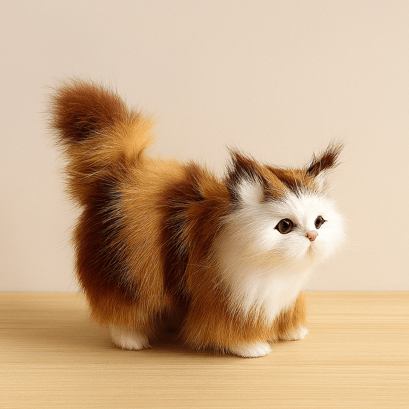 Peluche de chat marron réaliste