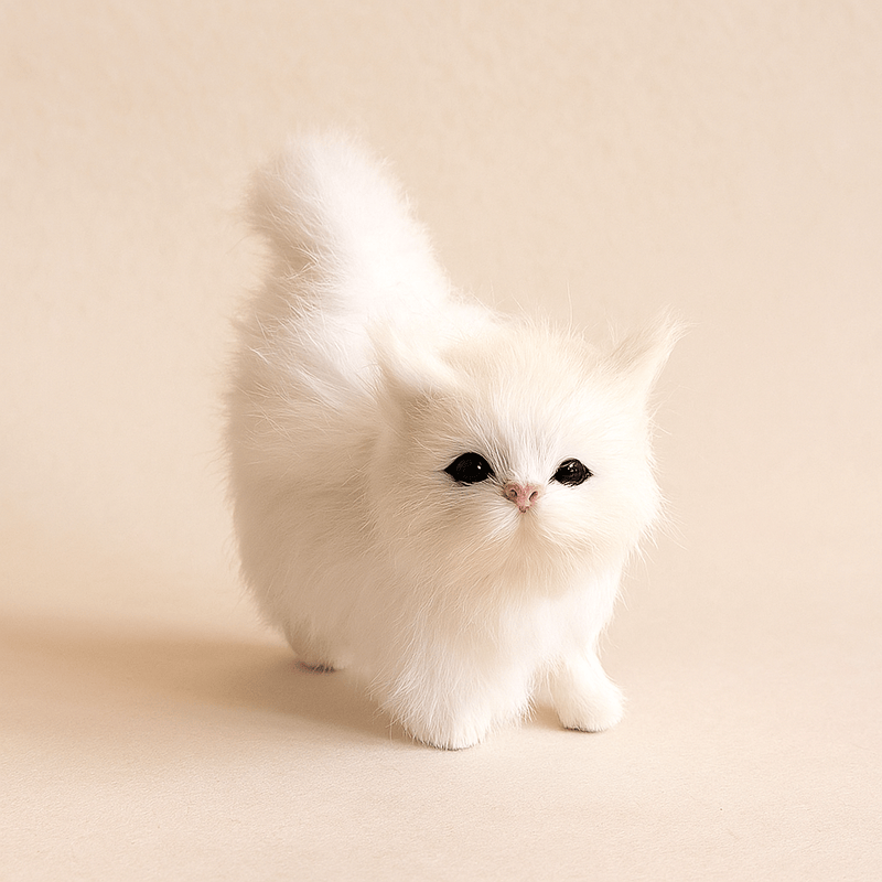 Peluche de chat blanc réaliste