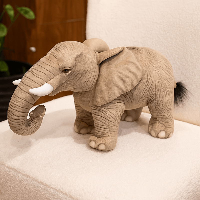 Peluche éléphant réaliste