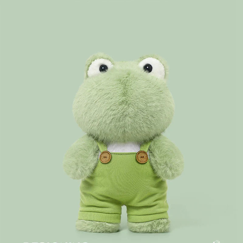 Peluche grenouille kawaii sur fond vert