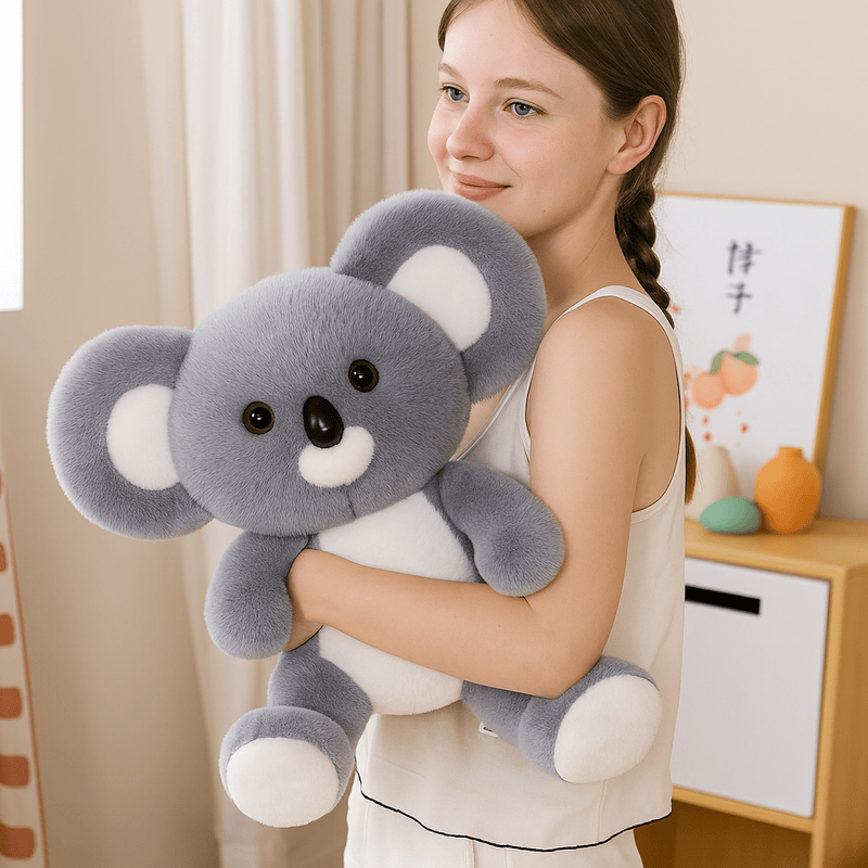Peluche koala mignonne dans les bras d'une fille Image