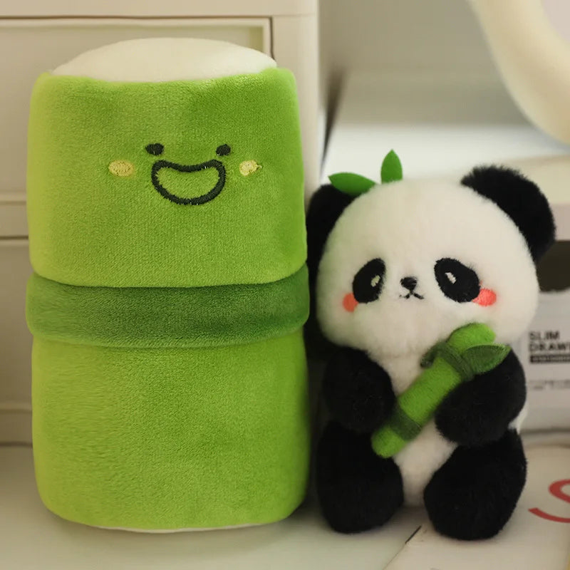Peluche panda séparé de son bambou 