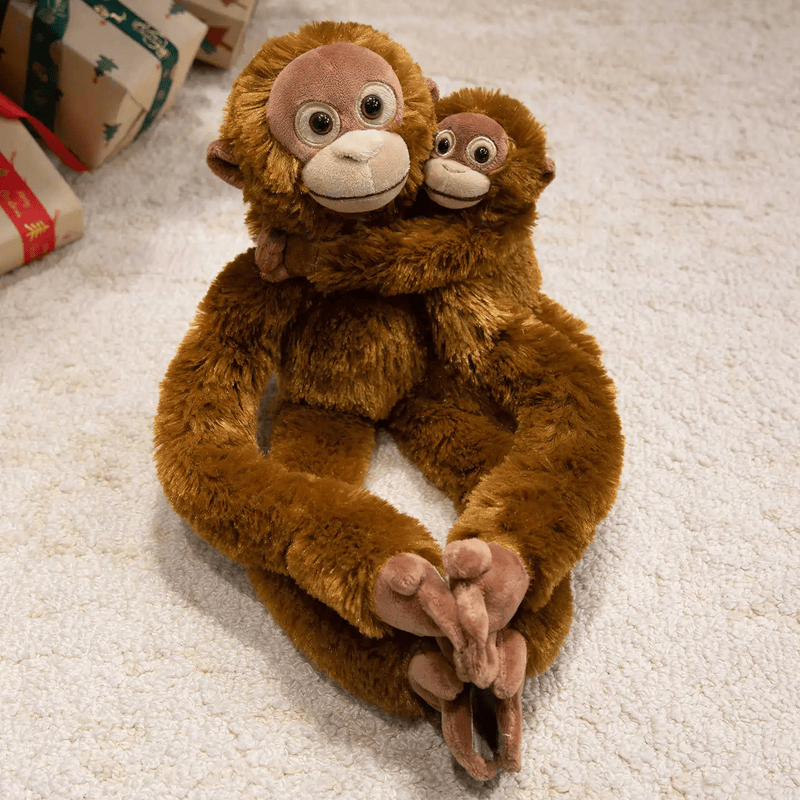Peluche Orang-outan mère et fils sur un tapis