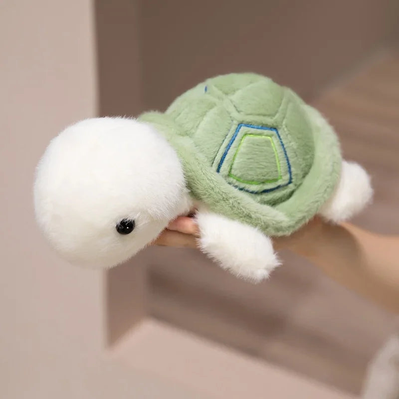 Peluche tortue blanche dans une main Image