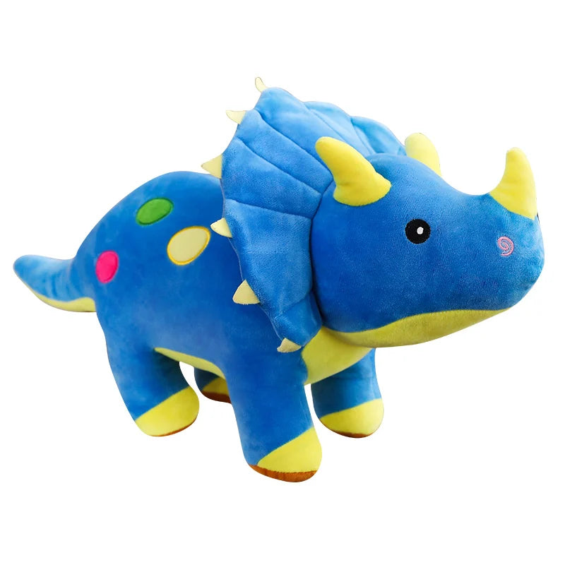 Peluche tricératops bleu sur fond blanc  Image