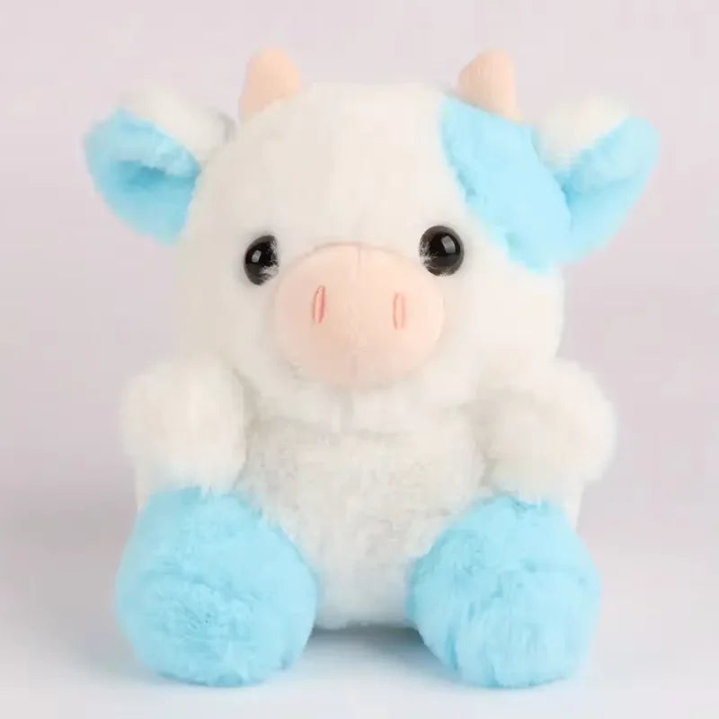 Peluche vache colorée bleue