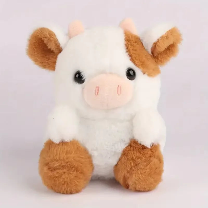 Peluche vache colorée marron