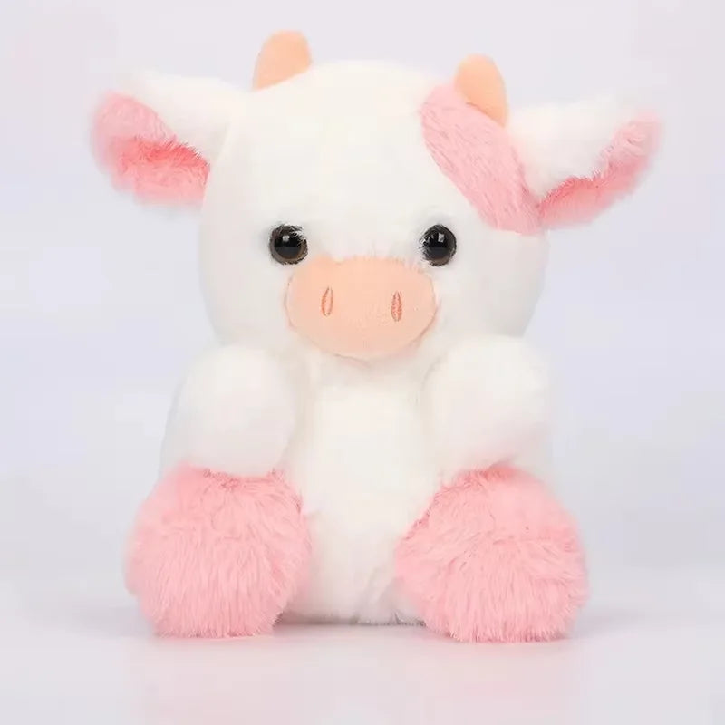 Peluche vache colorée rose