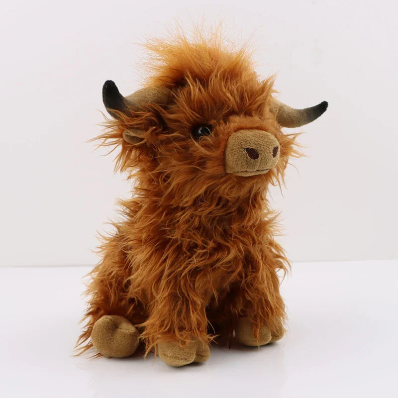 Peluche vache highland de profil 