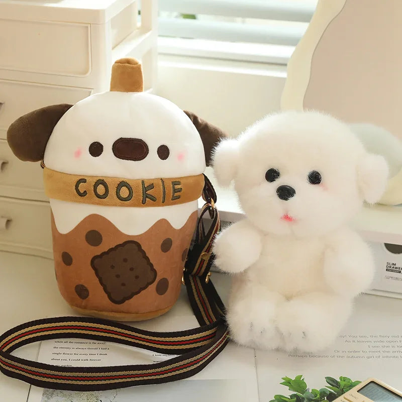 Sac de cookie et la peluche chien séparés